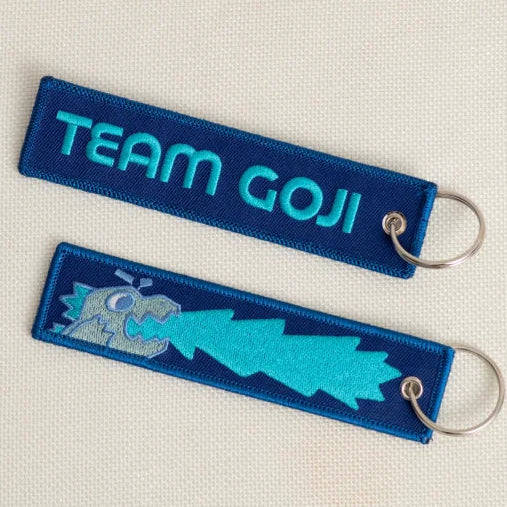 Custom woven label fabric keychain keyring