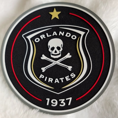 Custom 3D TPU logo on a soft black fabric badge