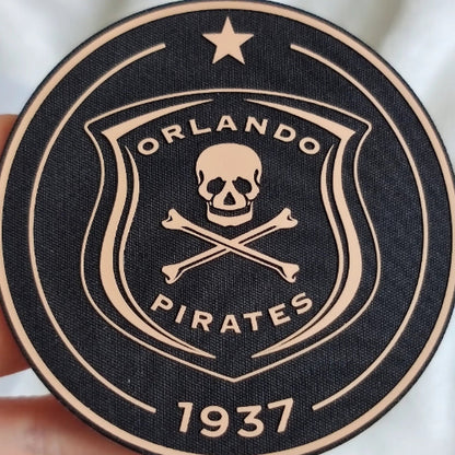 Custom 3D TPU logo on a soft black fabric badge