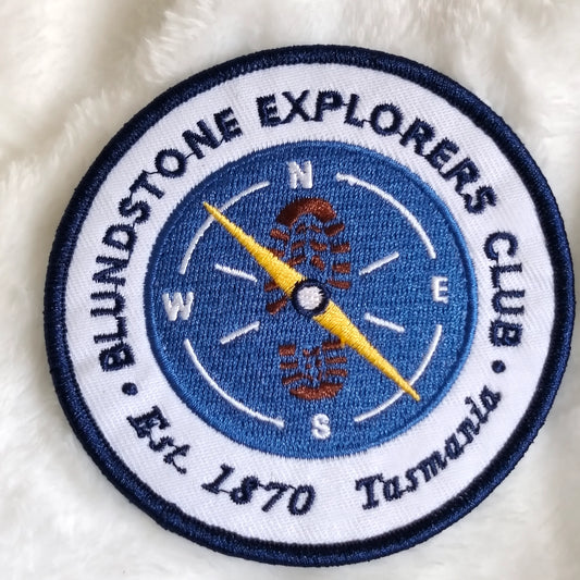 Custom embroidered logo badge with hook velcro backing