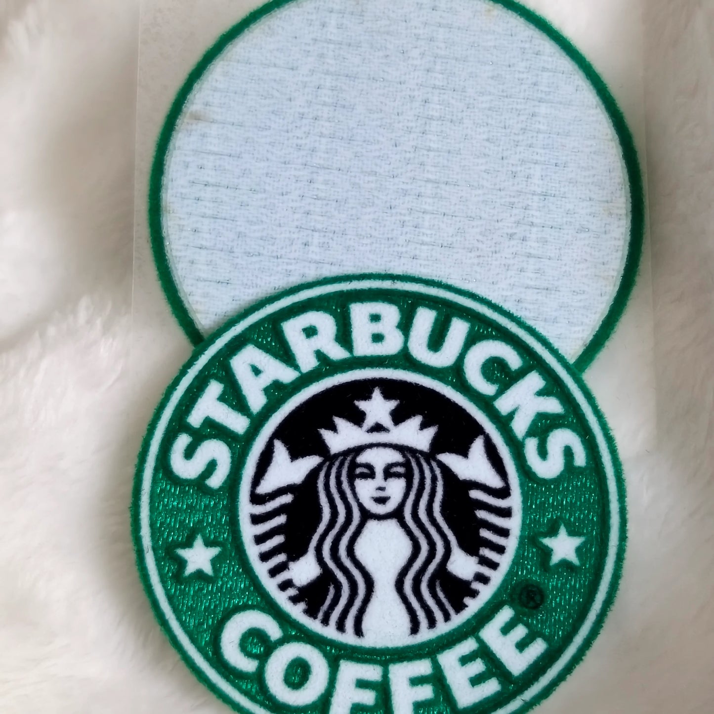 Custom printed logo on a textured tatami fabric badge