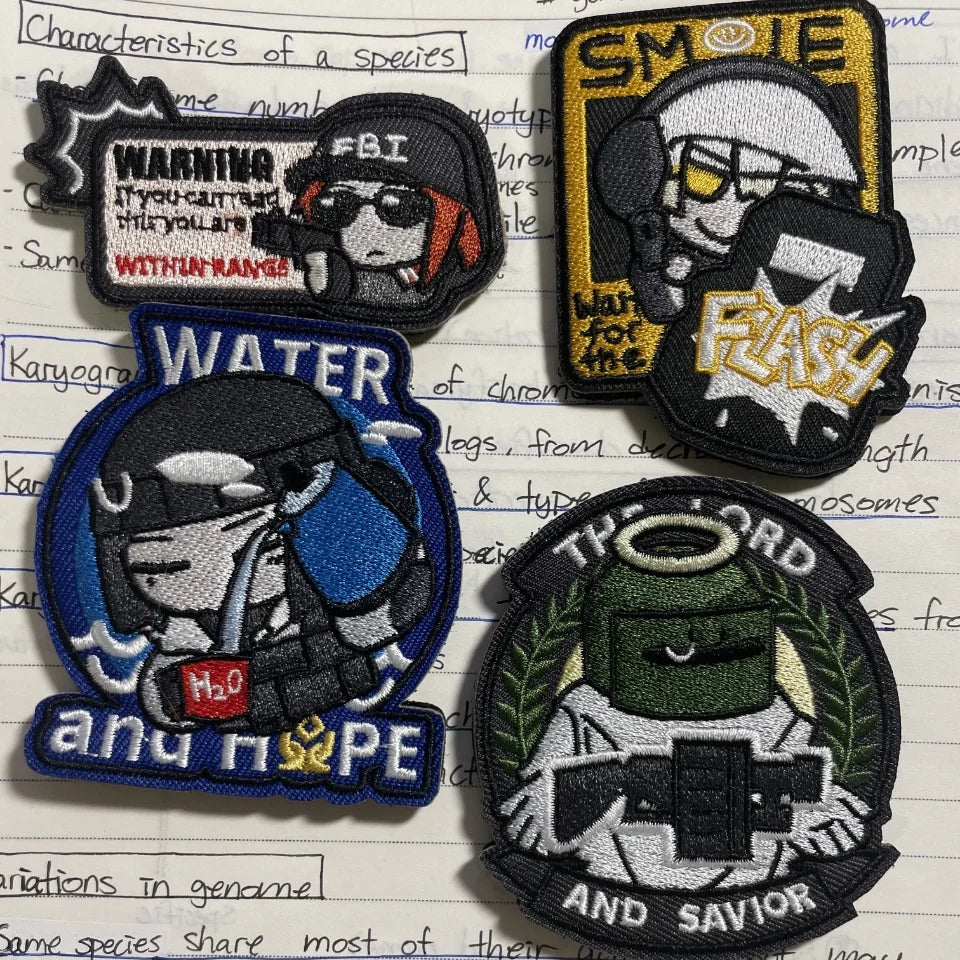 Custom embroidered logo badge with hook velcro backing