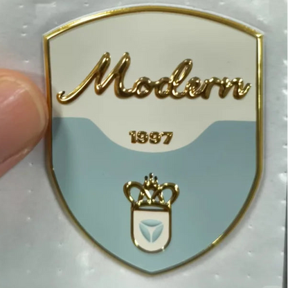 Gold and silver shiny TPU badges