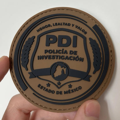 Custom 3D silicone logo badge with hook velcro backing