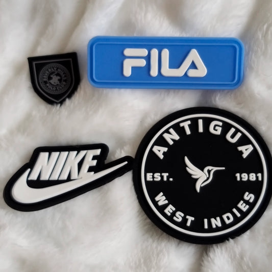 Custom 3D silicone heat transfer logo badge for sportswear